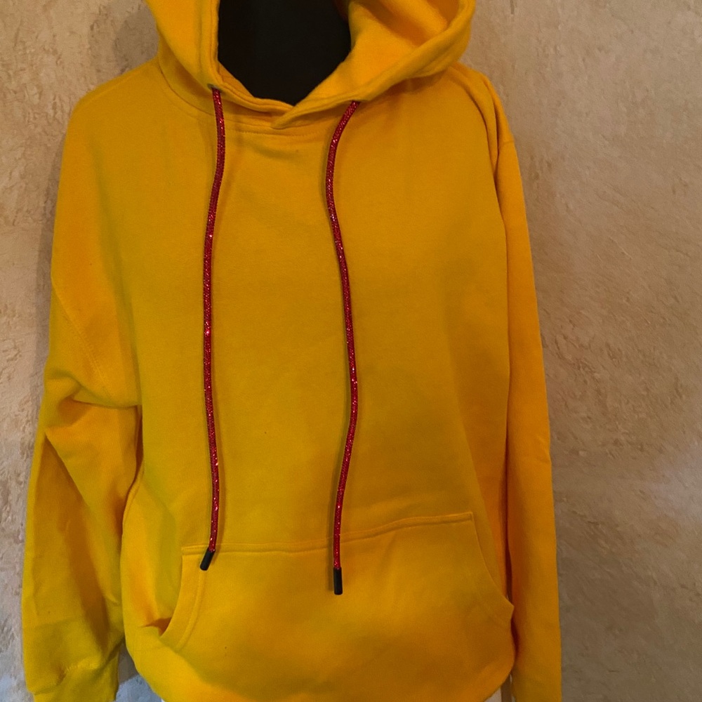 Gold Hoodie with rhinestone string